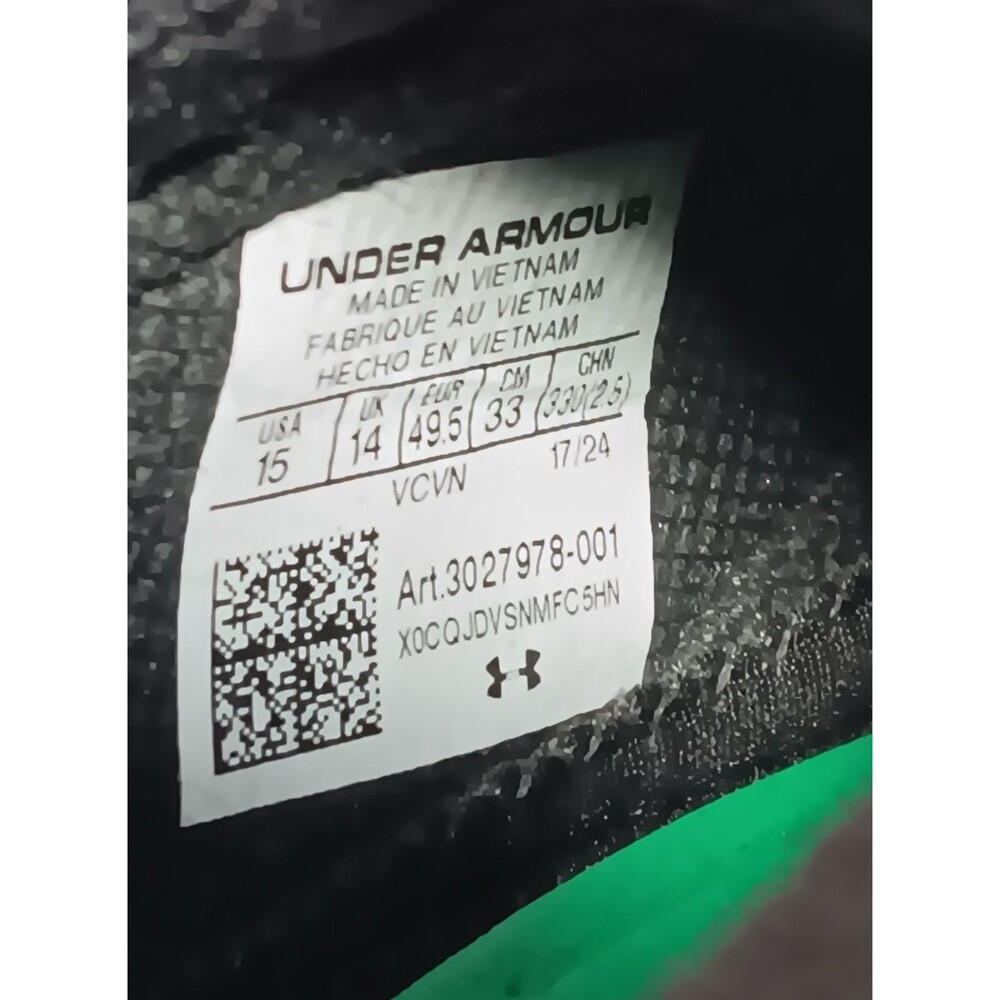 Under Armour Blur 2 MC Low Top Cleat Men’s 15 (3027978-001) Suede Black Mod Grey - Picture 7 of 8